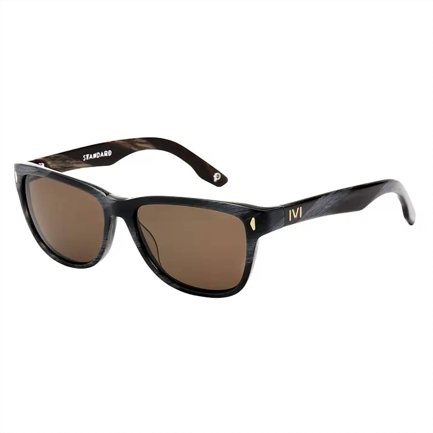 New Ivi Vision Unisex Standard Sunglasses In Double Horn/ Bronze Polarized Lens